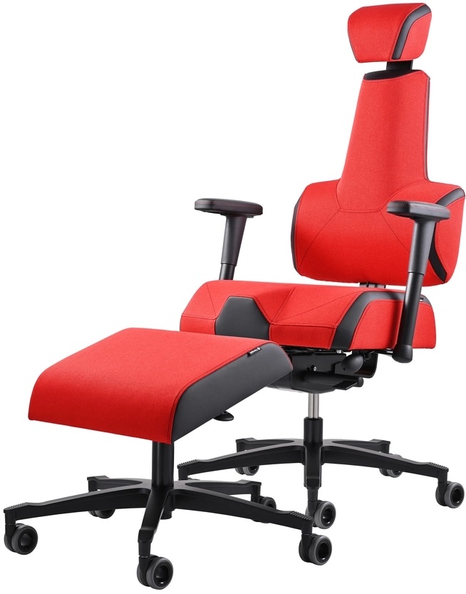 AKČNÍ SET Herní židle E+Gamer Red&Black HX56/KX99 s podnožkou gallery main image