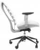 kancelářská židle FISH BONES šedý plast,bílá koženka
