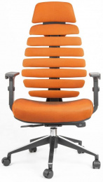 kancelářská židle FISH BONES PDH černý plast, oranžová SH05