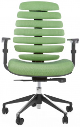 kancelářská židle FISH BONES černý plast, zelená látka SH06, č.SL007