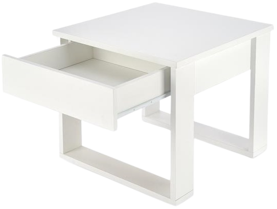 Dřevěný konferenční stolek NEA KWADRAT bílý