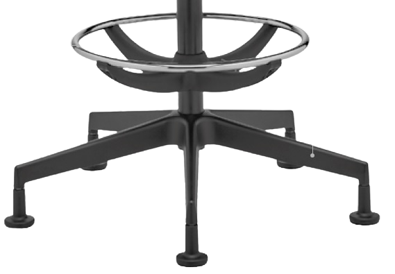 Nožní kolo chrom s kluzáky (výška sedáku 55 - 77 cm)