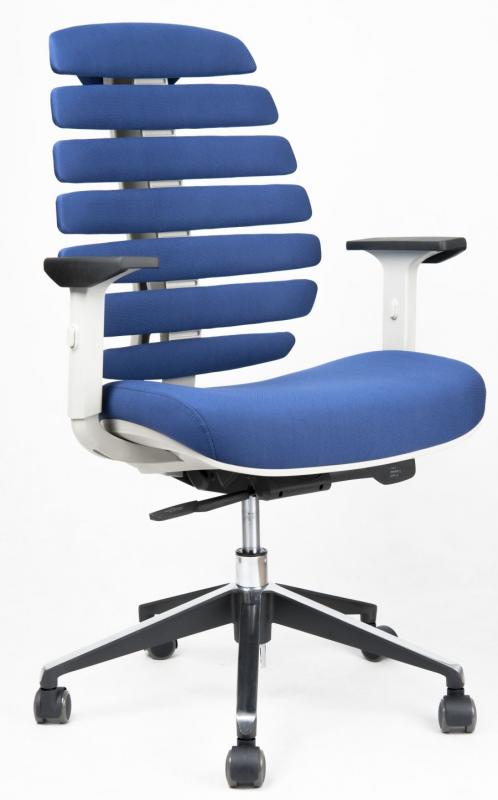 kancelářská židle FISH BONES šedý plast, modrá látka 26-67 gallery main image