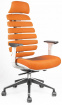 kancelářská židle FISH BONES PDH šedý plast, oranžová SH05
