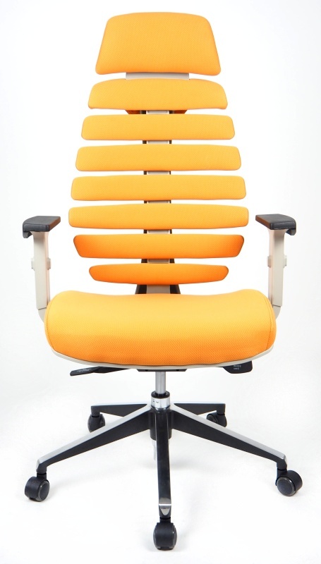 kancelářská židle FISH BONES PDH šedý plast, oranžová 26-65 gallery main image