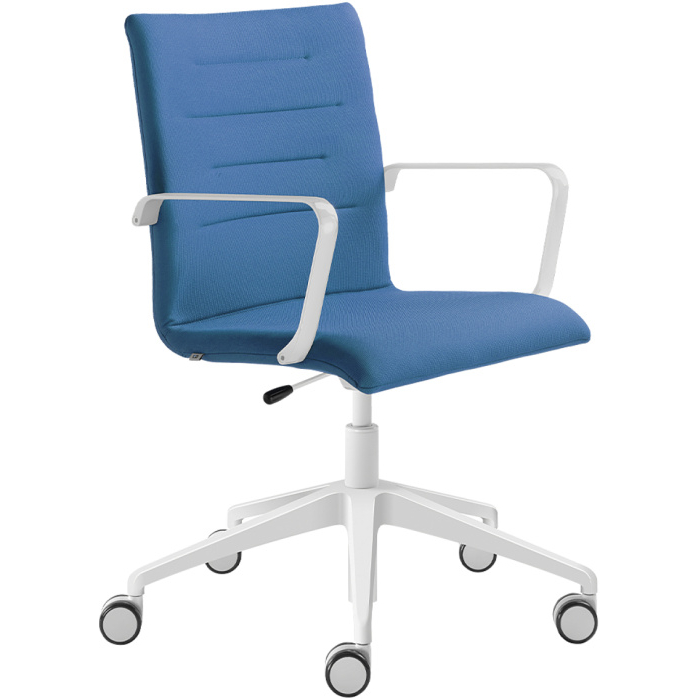 Kancelářská židle OSLO 227-RA,F80-N0, kříž a područky bílé