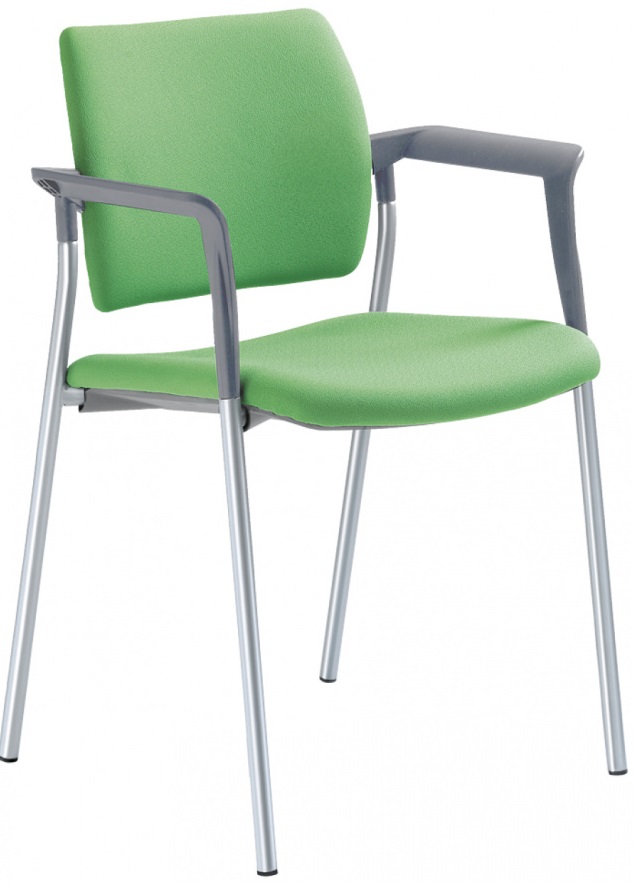 konferenční židle DREAM 111-N2,BR, kostra šedá, područky gallery main image