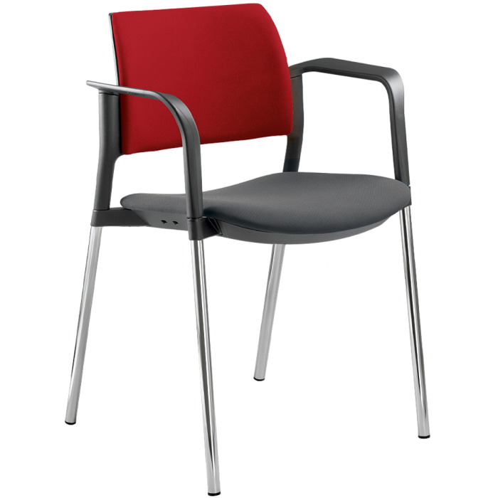 konferenční židle DREAM+ 103BL-N4,BR kostra chrom