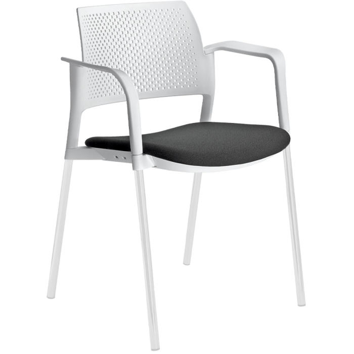 konferenční židle DREAM+ 100WH-N0,BR, kostra bílá