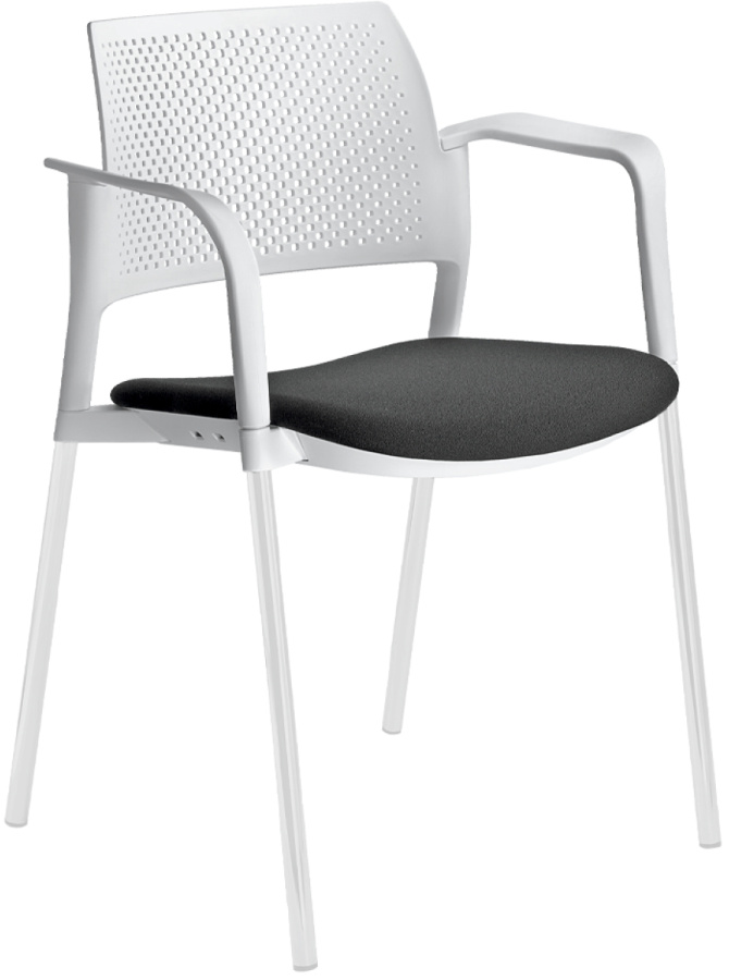 konferenční židle DREAM+ 100WH-N0,BR, kostra bílá gallery main image