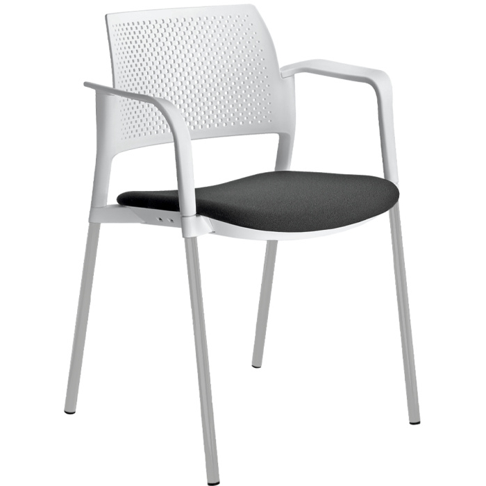konferenční židle DREAM+ 100WH-N2,BR, kostra šedá