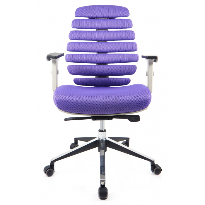 kancelářská židle FISH BONES šedý plast, FX2054-06 fialová