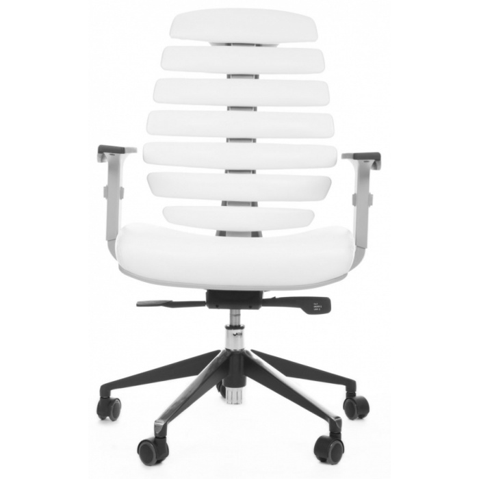 židle FISH BONES šedý plast,bílá koženka, sleva č. A1079.sek
