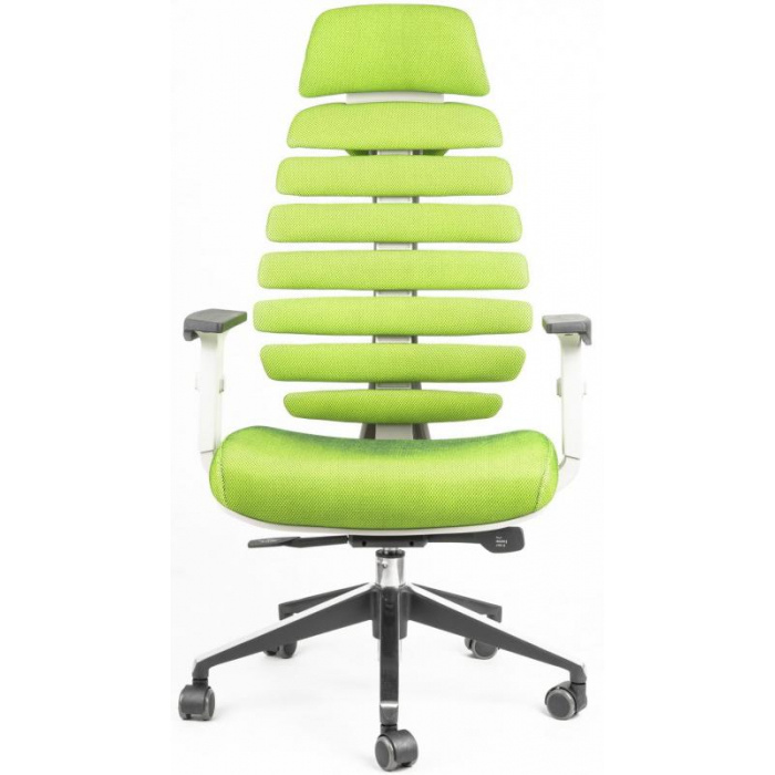 kancelářská židle FISH BONES PDH šedý plast, zelená SH06 č.AOJ454S
