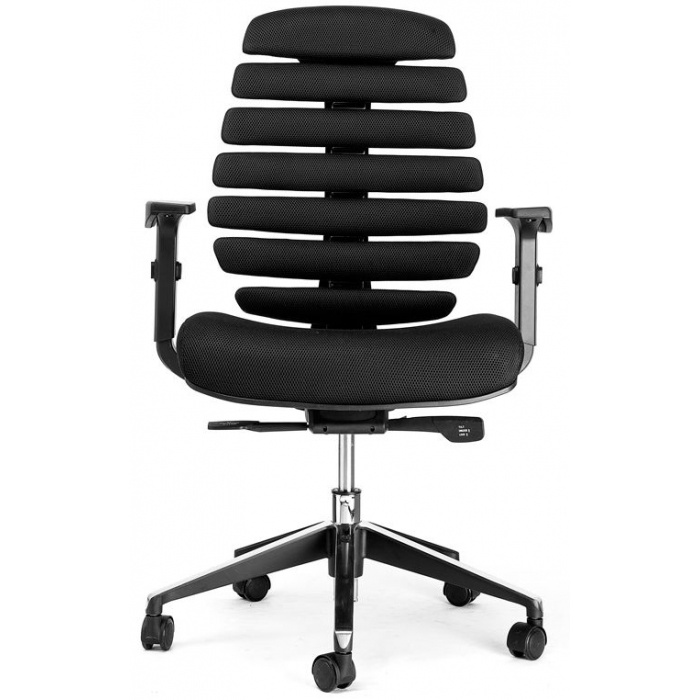 kancelářská židle FISH BONES černý plast, černá látka TW11, č. AOJ908S