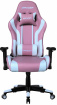 Herní židle MRacer koženka, bílo-růžová