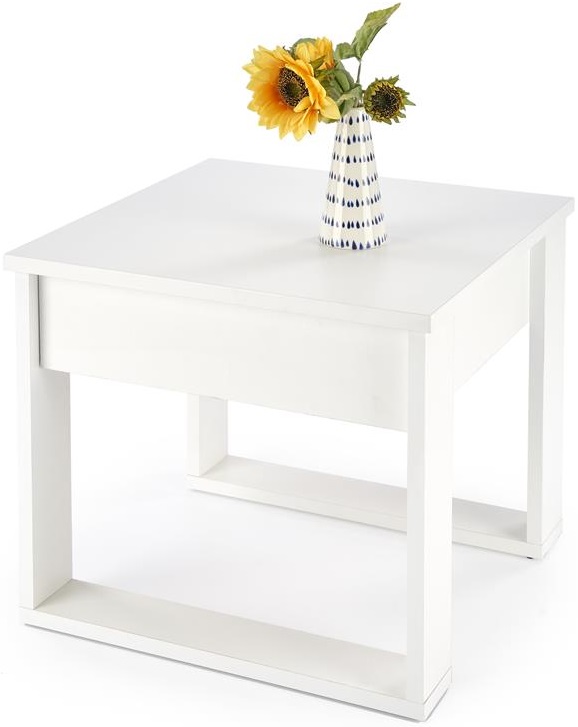 Dřevěný konferenční stolek NEA KWADRAT bílý gallery main image