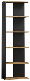 Policový regál CORNER dub wotan / černý 170x60x25 cm
